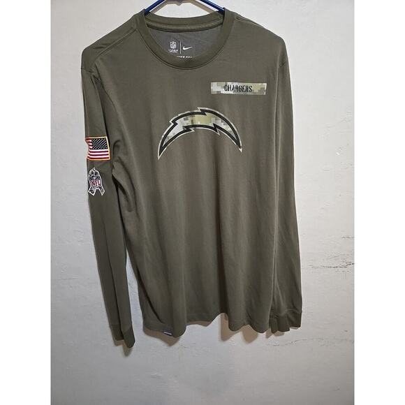 Los Angeles Charges Salute To Service Nike Shirt Mens Medium Green NFL Onfieldap - Picture 1 of 16